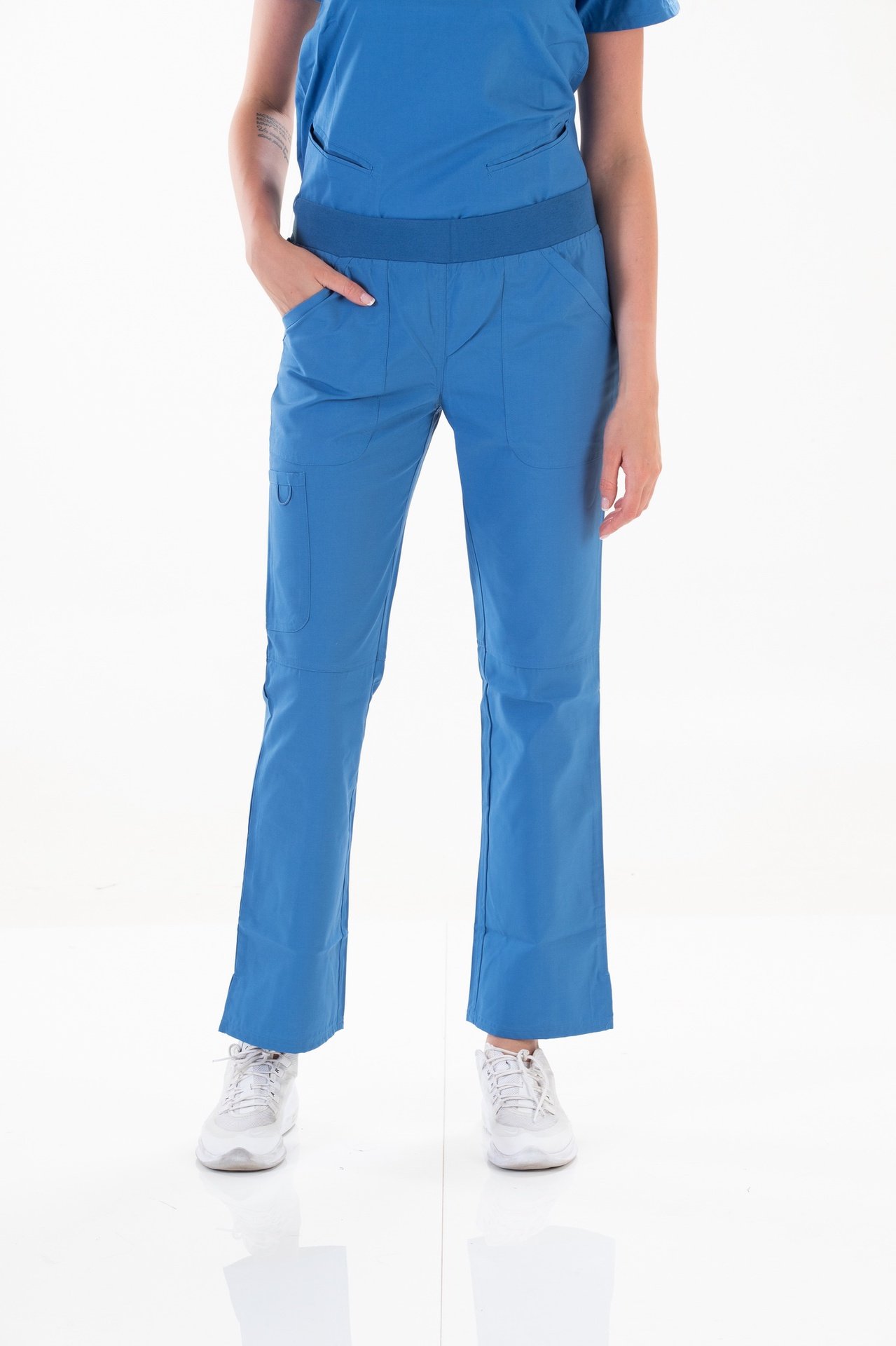 Women'S Scrub Pants Australia Mid Rise High Straight Sky Blue